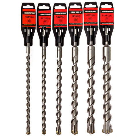 Carbide Tipped SDS Plus Masonry Drill Bit Set (6-Piece)